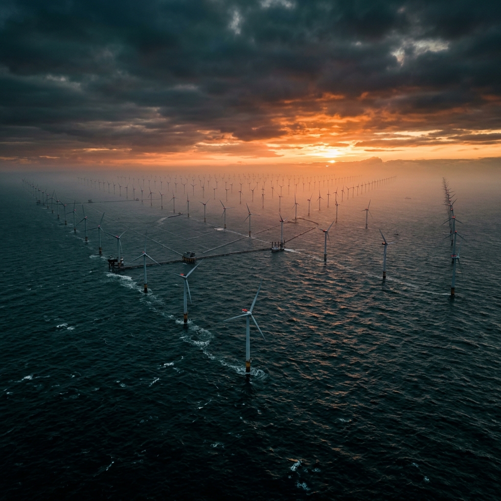 Wind farm aerial view